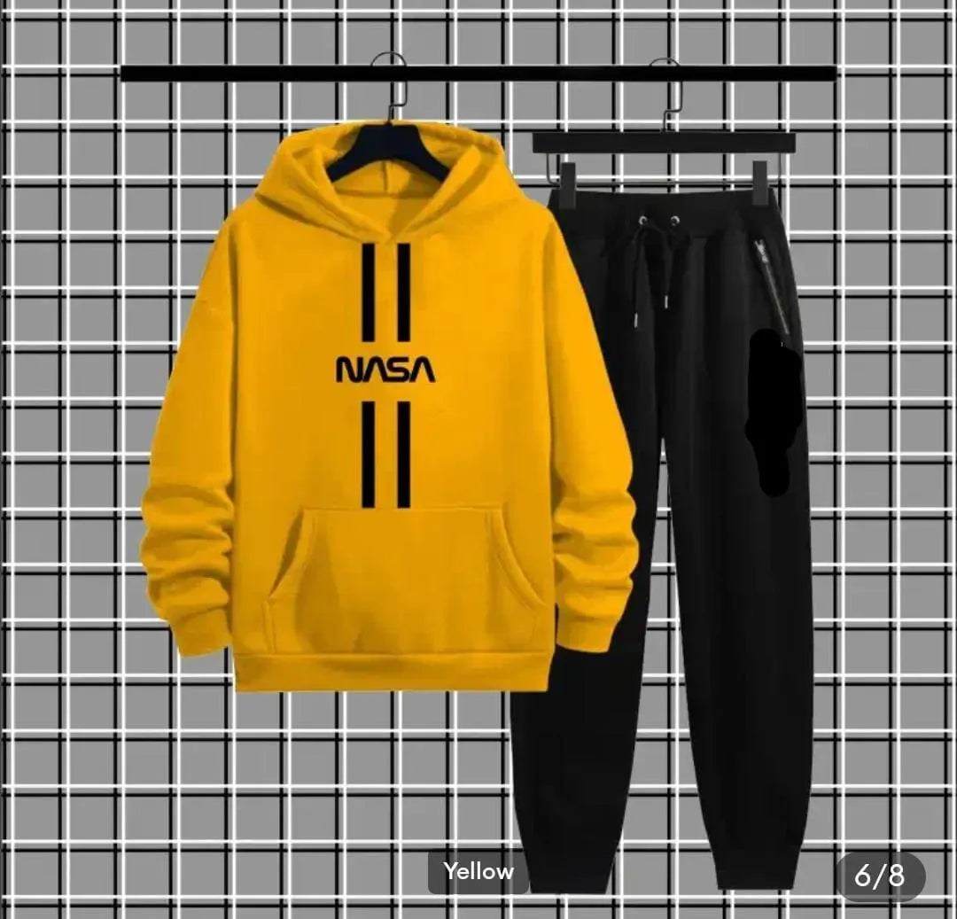Men's Fleece Printed Hoodie Tracksuits