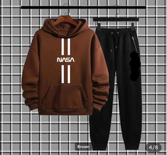 Men's Fleece Printed Hoodie Tracksuits