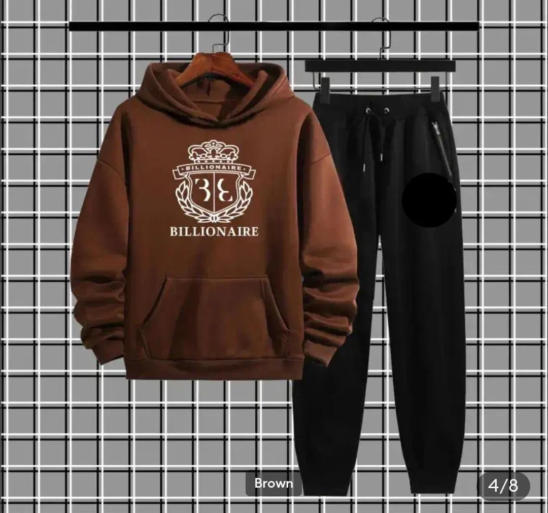 Men's Fleece Printed Hoodie Tracksuits