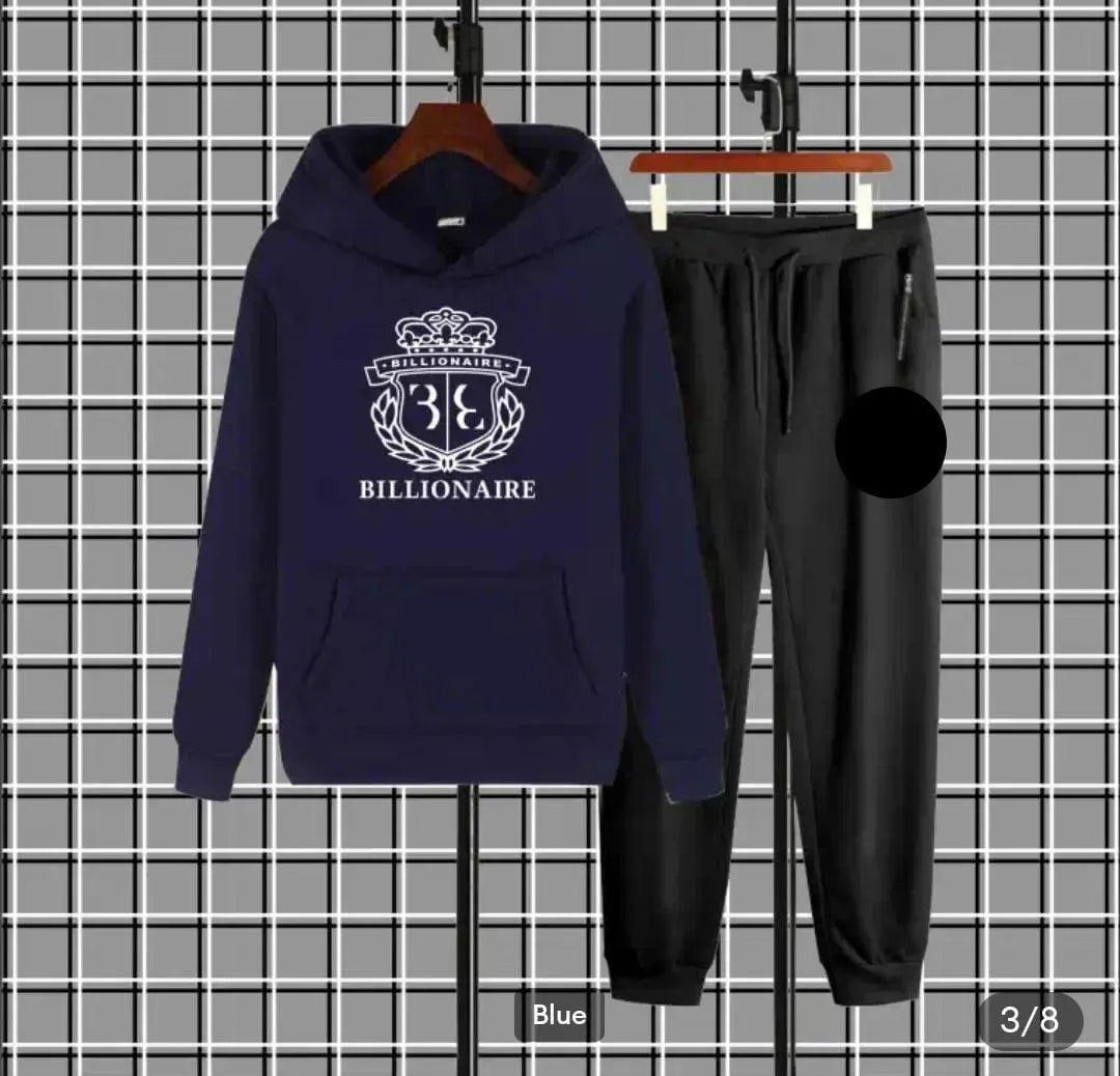 Men's Fleece Printed Hoodie Tracksuits