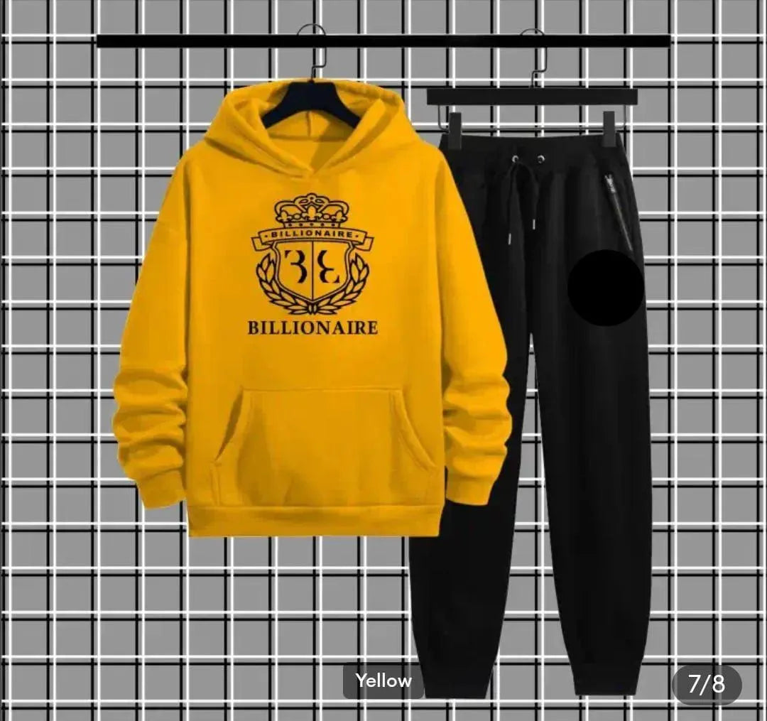 Men's Fleece Printed Hoodie Tracksuits