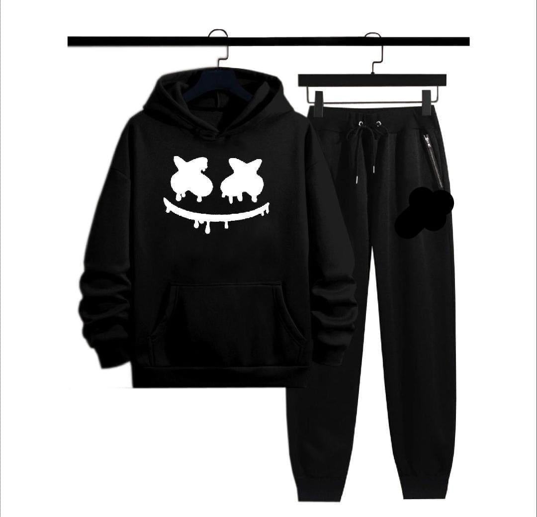 Men's Fleece Printed Hoodie Tracksuit