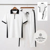 Men's Waffle Knit Tracksuit Set – Polo & Pants