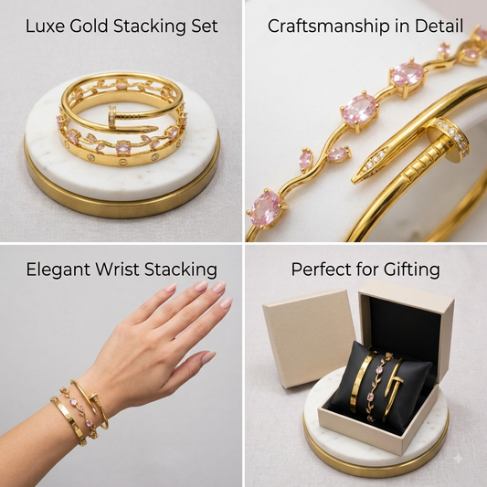 Pack of 3 Bracelets - Nail Cartier, Cartier & Tulip Bracelet Set
