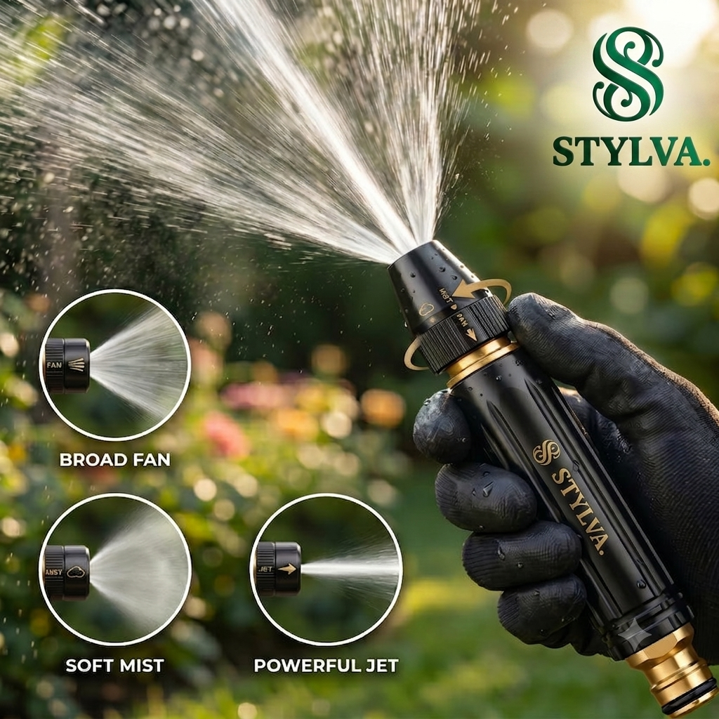 High-Pressure Metal Water Nozzle Gun – 3-in-1 Spray Modes for Car Wash & Garden