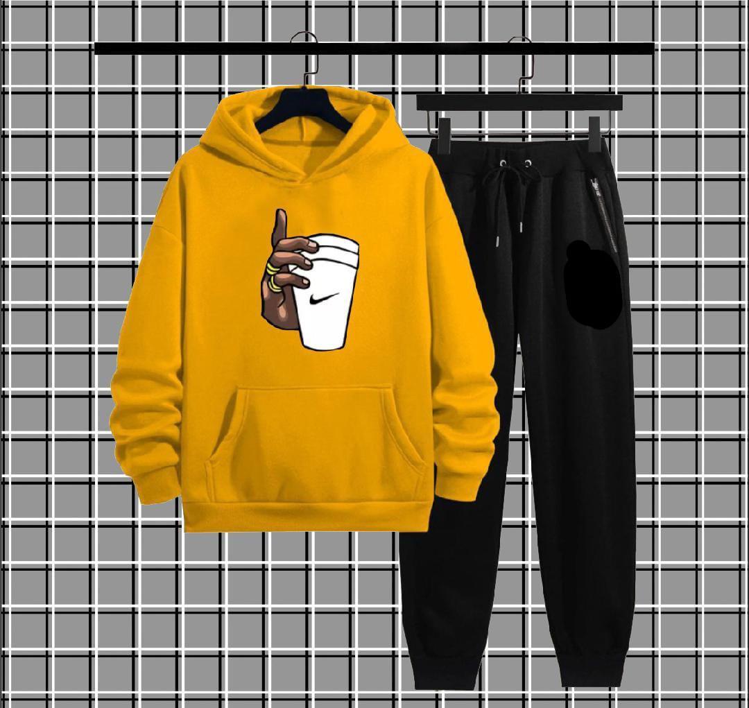 Men's Fleece Printed Hoodie Tracksuits
