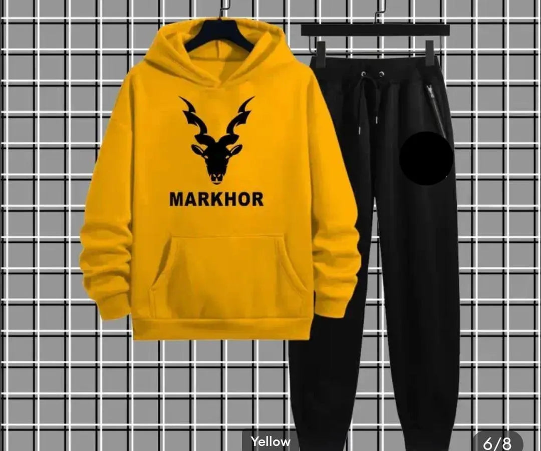 Men's Fleece Printed Hoodie Tracksuits