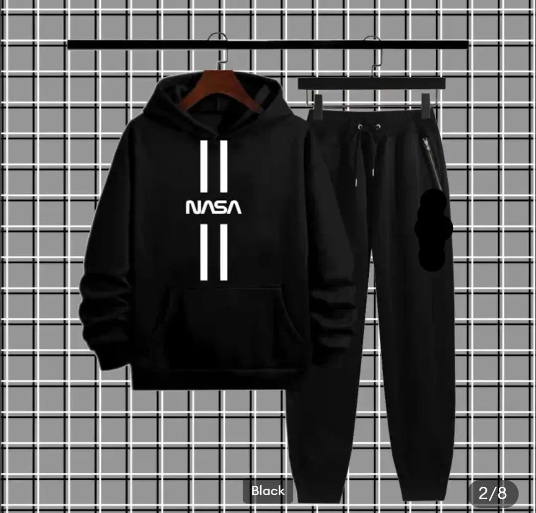 Men's Fleece Printed Hoodie Tracksuits