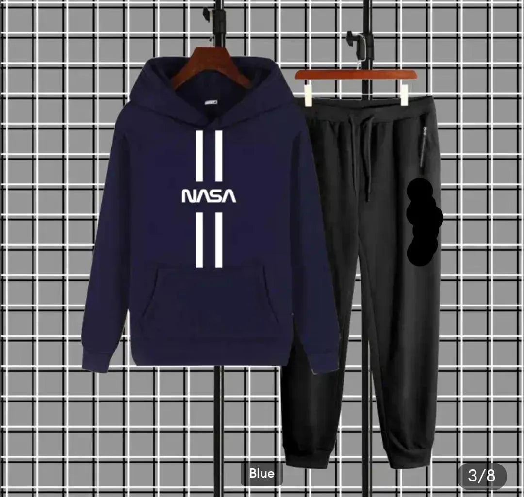 Men's Fleece Printed Hoodie Tracksuits