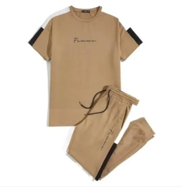 2 Pcs Men's Polyester Dri Fit Printed Track Suit