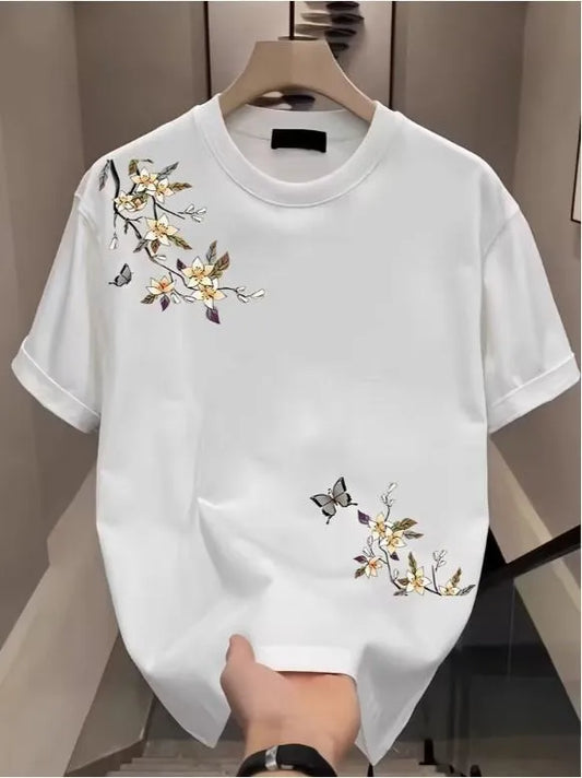 1 Pc Men's Dri Fit Flower Printed T-Shirt