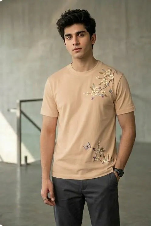1 Pc Men's Dri Fit Flower Printed T-Shirt
