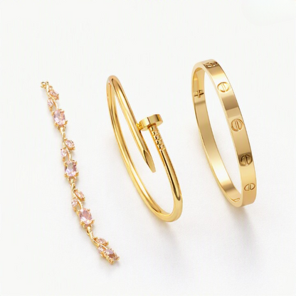 Pack of 3 Bracelets - Nail Cartier, Cartier & Tulip Bracelet Set