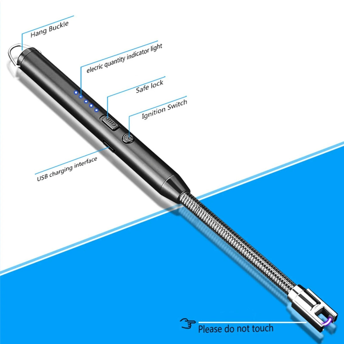 Rechargeable USB Electric Arc Lighter - 360° Flexible Neck Electronic Lighter